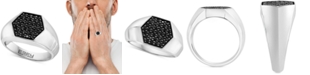 EFFY Collection EFFY&reg; Men's Black Sapphire Hexagon Ring (3/4 ct. t.w.) in Sterling Silver